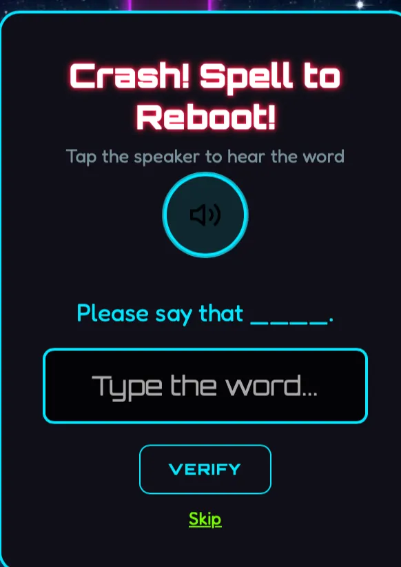 Classic Practice Mode Spelling Interface